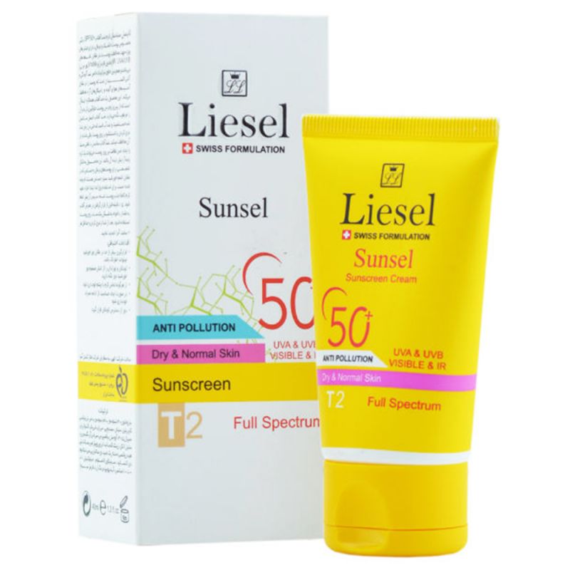 کرم ضد آفتاب SPF50 رنگی مخصوص پوست خشک و نرمال لایسل T2