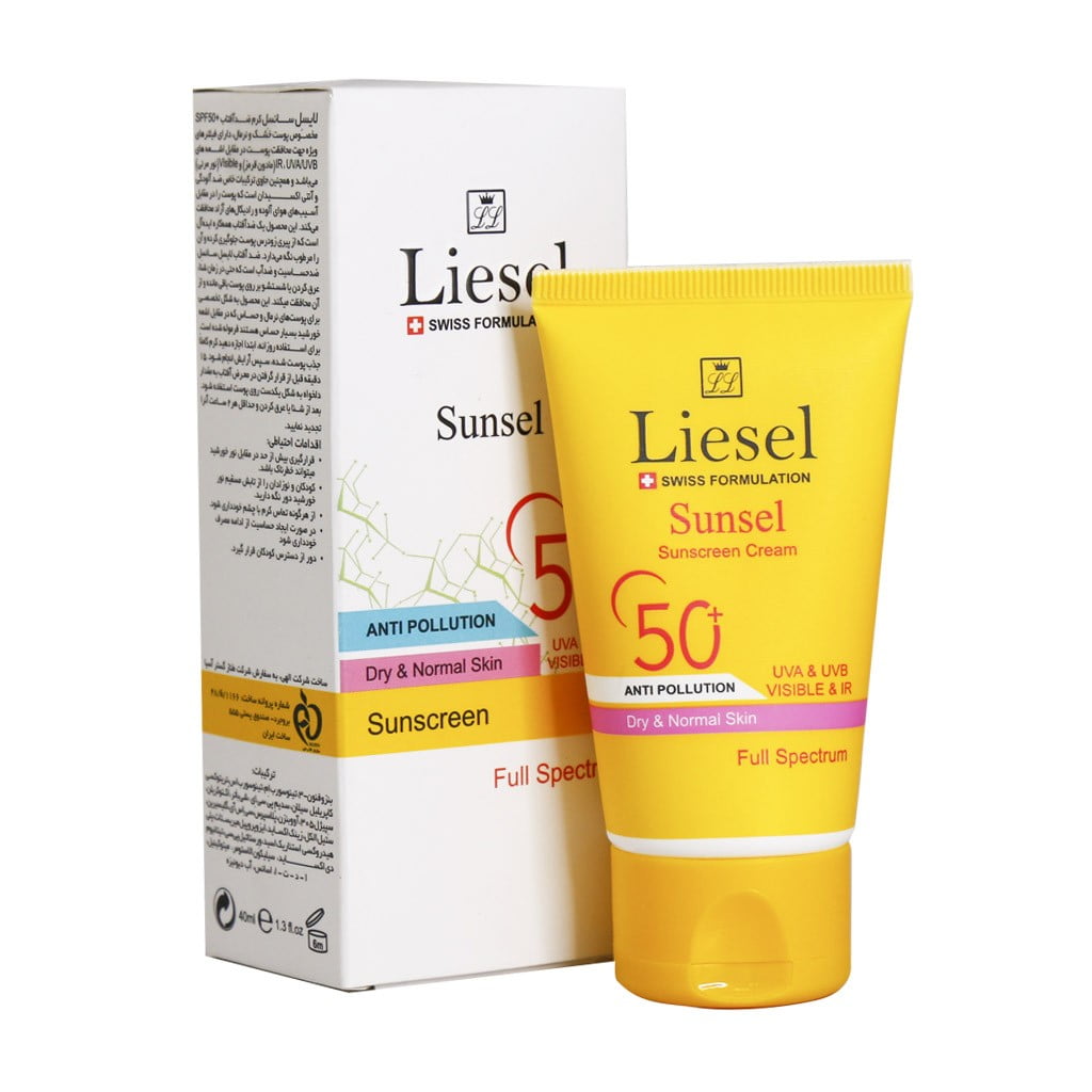 کرم ضد آفتاب SPF50 مناسب پوست خشک لایسل (بدون رنگ)