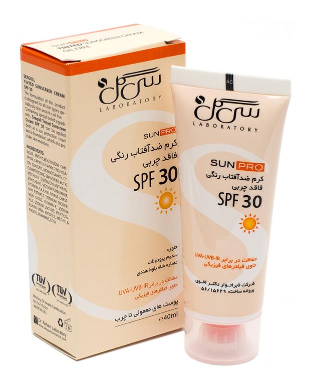 کرم ضد آفتاب رنگی spf60 فاقد چربی سی گل