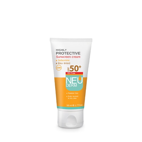 کرم ضد آفتاب فاقد چربی هایلی پروتکتیو SPF50 بژ مناسب پوست های چرب و مختلط نئودرم