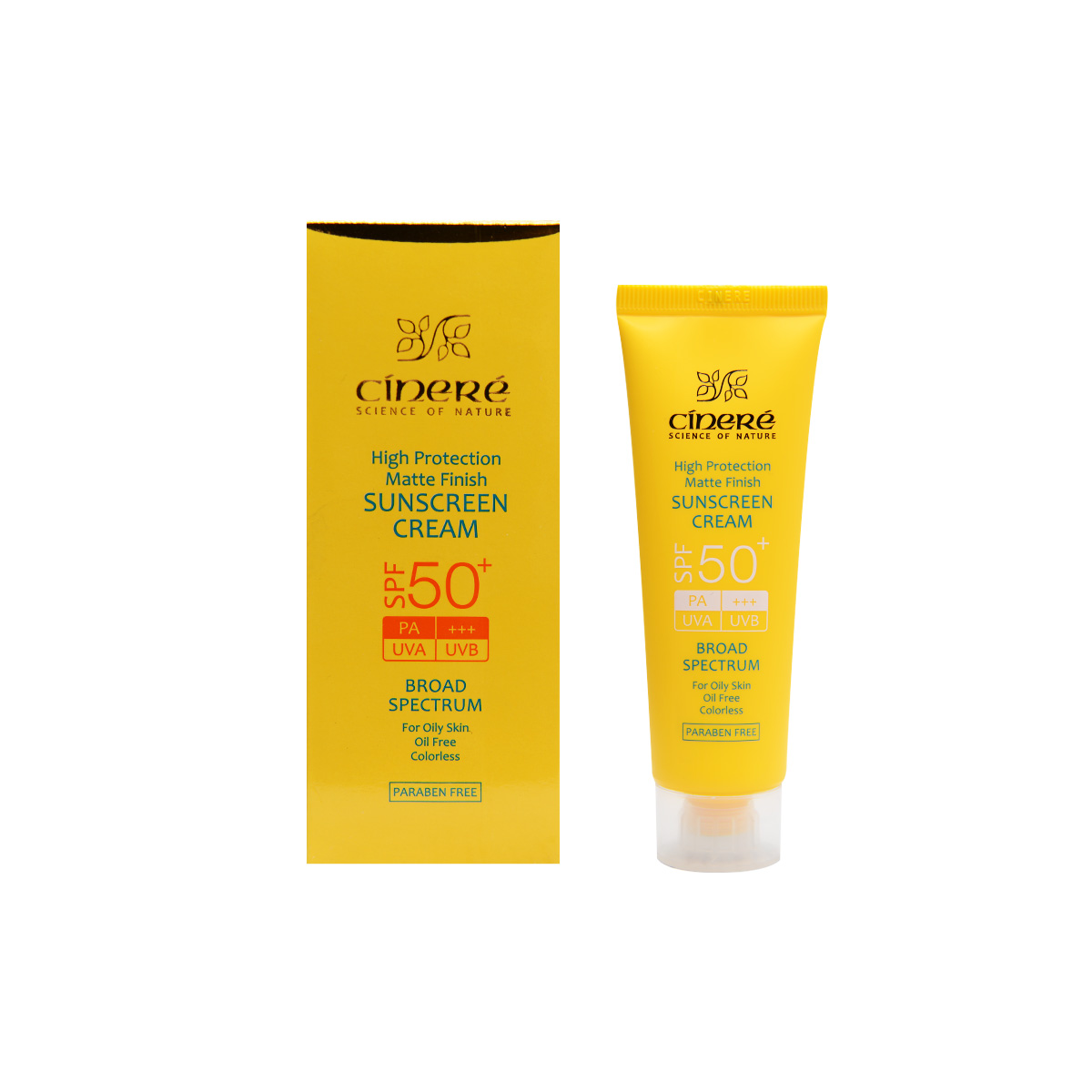 کرم ضد آفتاب +SPF50 بدون رنگ پوست چرب سینره