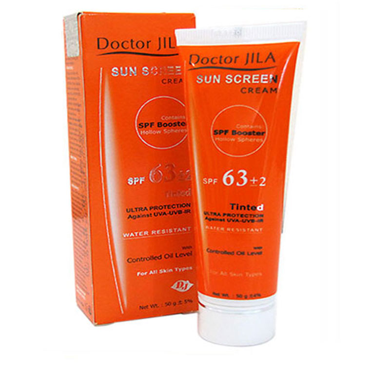 کرم ضد آفتاب رنگی فاقد چربی SPF63+2 دکتر ژیلا
